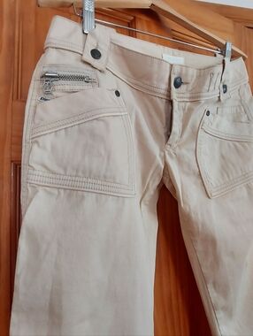 Diesel Beige Crop Cargo Capris